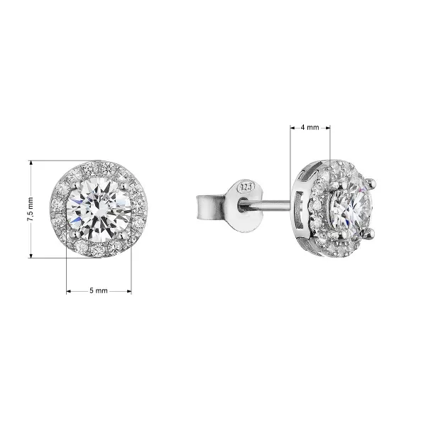 Stříbrné náušnice AURORA 11M00003 moissanite