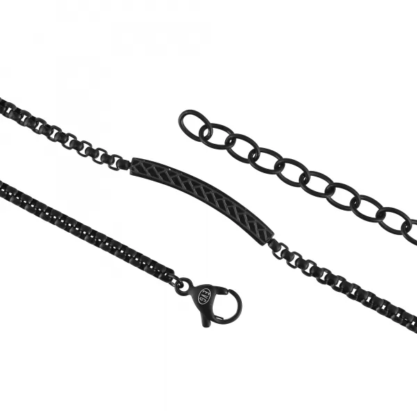 Náhrdelník pánský z matné černé oceli 42007.3 černý