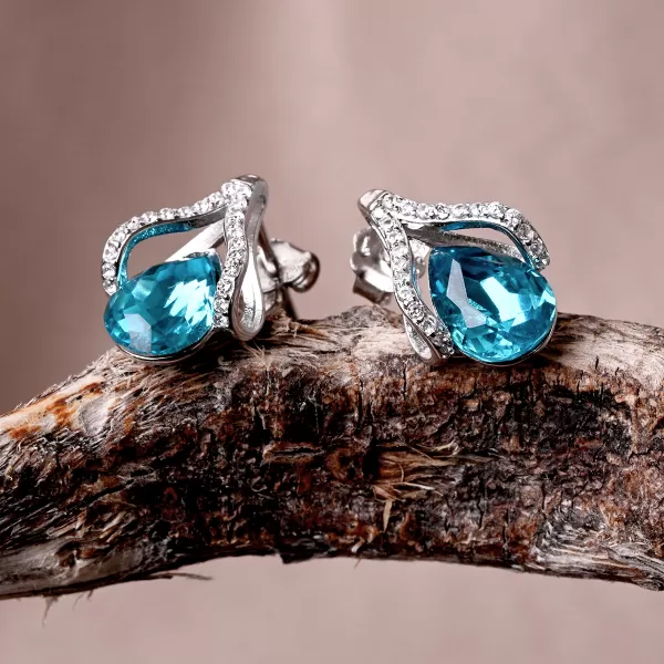 Sada šperků se zirkony modré kapičky 19037.3