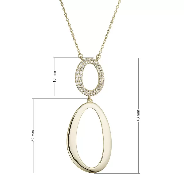 Pozlacený náhrdelník dvojitý ovál 12178.1