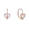 Pozlacené stříbrné náušnice srdce 11717.1 rose gold