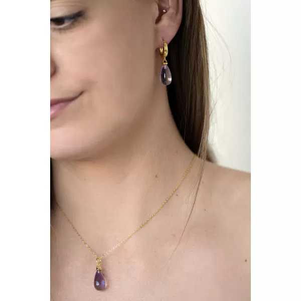 Pozlacený náhrdelník s ametystem 12168.3
