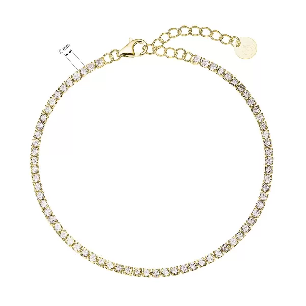 Jemný pozlacený tenisový náramek 13095.1