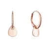 Pozlacené stříbrné náušnice se zavěšenou placičkou 11722.1 rose gold