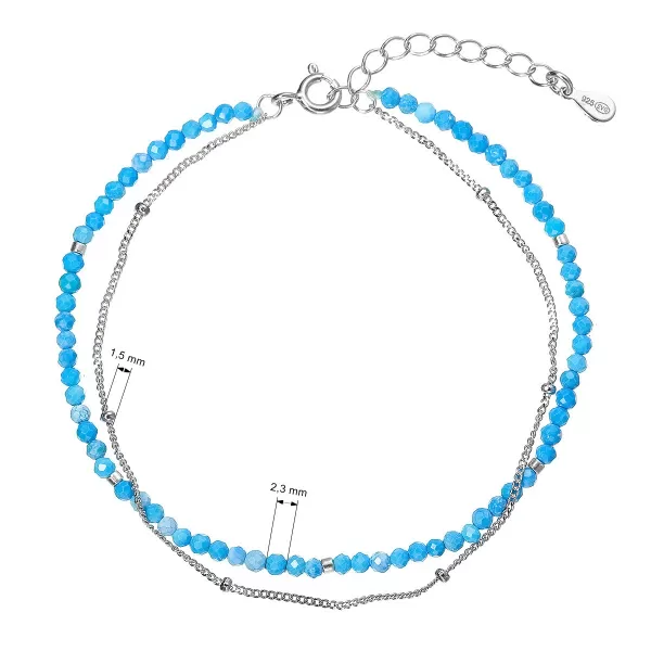 Stříbrný dvojitý náramek s barvenými howlity 13114.3