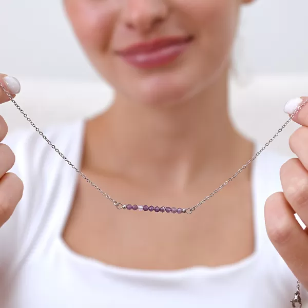 Ocelový náhrdelník fialový 42038.3