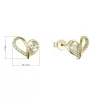 Pozlacené náušnice srdíčka se zirkony 11751.1