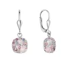 Stříbrné visací náušnice se Swarovski krystaly 31320.3 magic rose