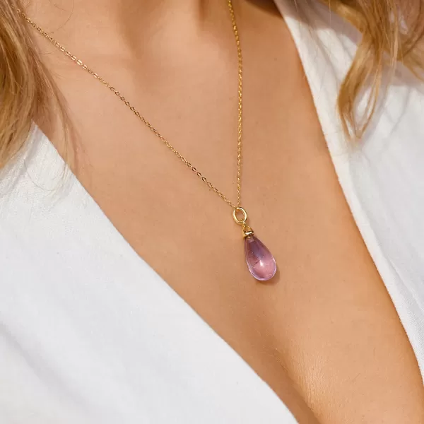 Pozlacený náhrdelník s ametystem 12168.3