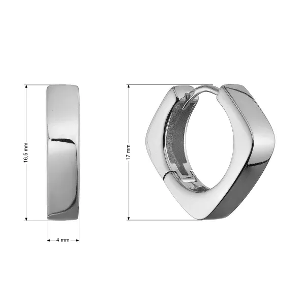 Stříbrné náušnice čtvercové kruhy 61103