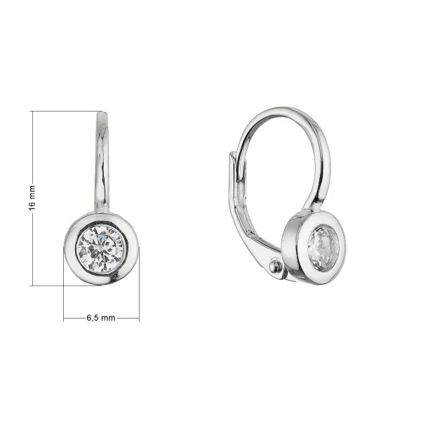 Stříbrné náušnice kulaté se zirkonem 11617.1