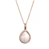 Pozlacený náhrdelník s pravým růženínem 12156.3 rose gold