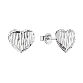 Stříbrné náušnice srdce 61098