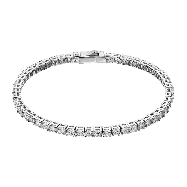 Stříbrný tenisový náramek ALEX 13M00004 moissanite