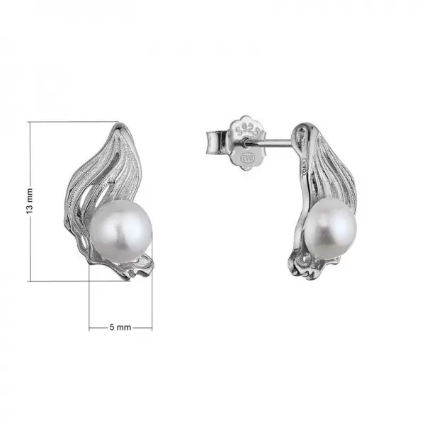 Stříbrné náušnice s říční perličkou 21121.1