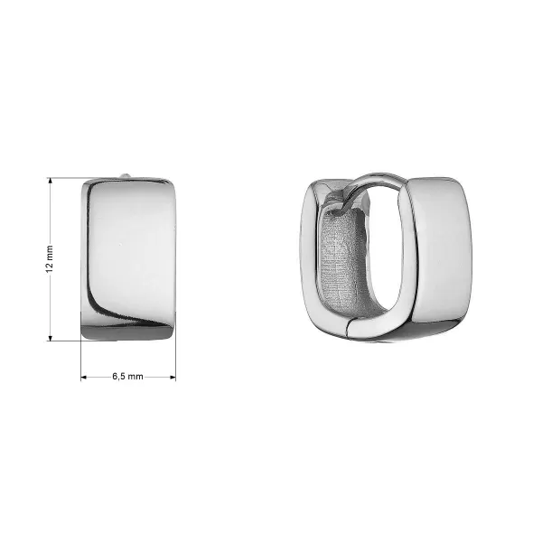 Stříbrné hranaté náušnice kruhy 61104