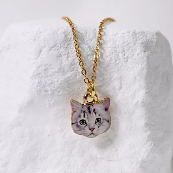 Ocelový náhrdelník kočka 42042.1