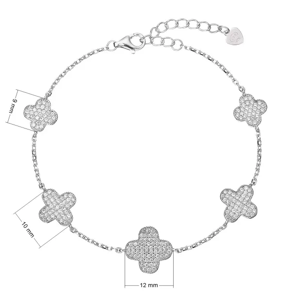 Stříbrný náramek se čtyřlístky 13108.1