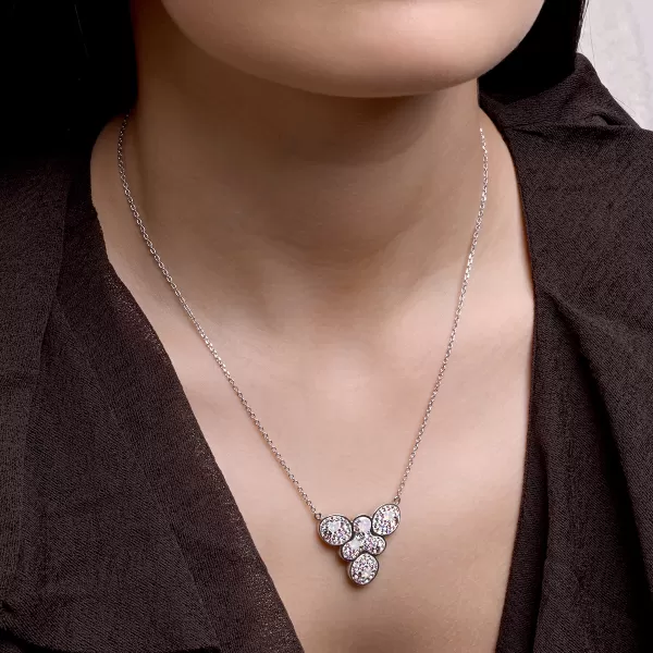 Náhrdelník stříbrný výrazný se Swarovski krystaly 72106 magic rose