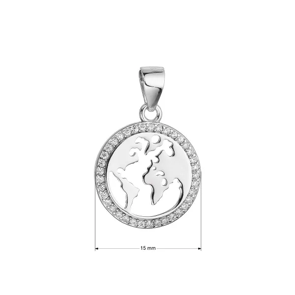 Stříbrný přívěsek světadíly 14062.1 crystal