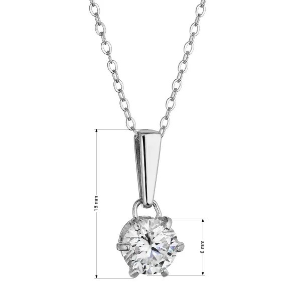 Stříbrný náhrdelník MIA 12M00002 moissanite