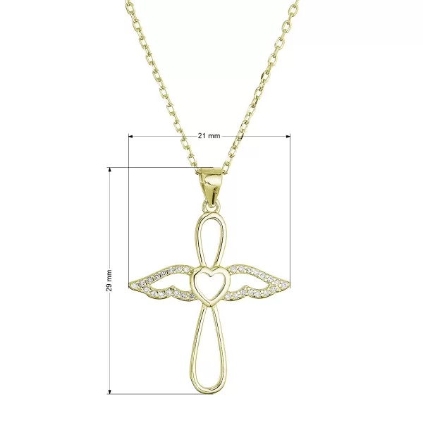 Pozlacený náhrdelník anděl se srdíčkem 12124.1