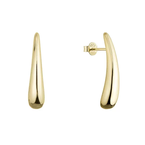 Pozlacené stříbrné náušnice dlouhé kapky 61118