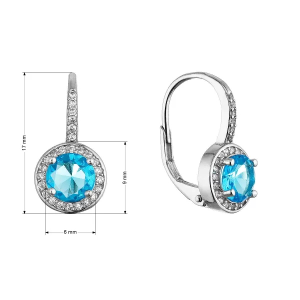 Stříbrné visací náušnice modré 11685.3