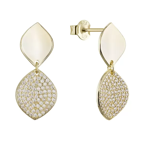 Pozlacené náušnice dvojité kapky 11788.1