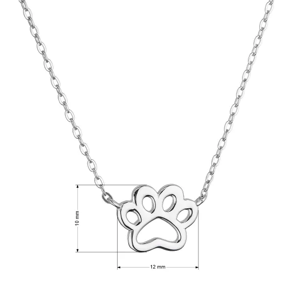 Stříbrný náhrdelník tlapka 62042
