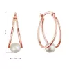 Pozlacené stříbrné náušnice hladké kruhy se syntetickou perlou 31325.1 rose gold