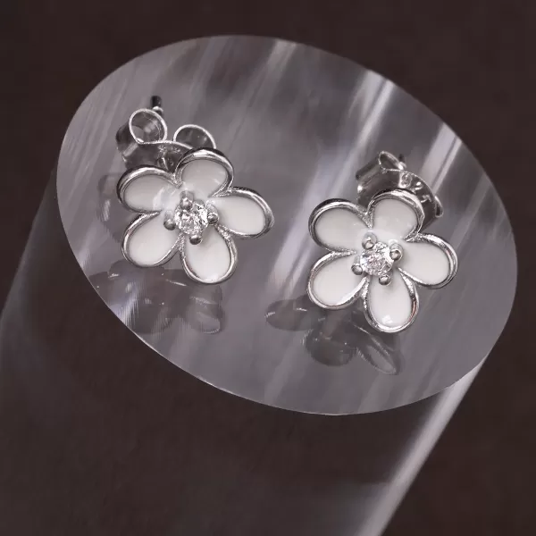 Stříbrné náušnice kytičky 11753.1