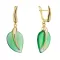 Pozlacené náušnice lístky se zeleným achátem 11744.3