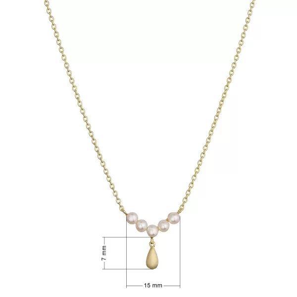 Pozlacený náhrdelník s říčními perličkami 22059.1