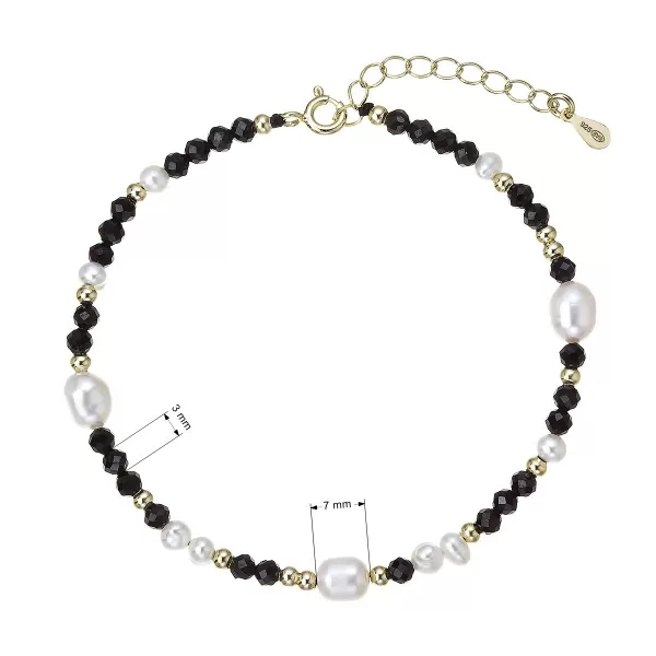 Pozlacený náramek s perlami a spinely 13113.3