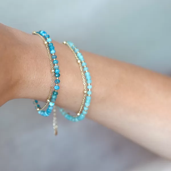 Pozlacený dvojitý náramek s apatity 13115.3