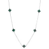 Stříbrný náhrdelník čtyřlístky malachit 12150.3