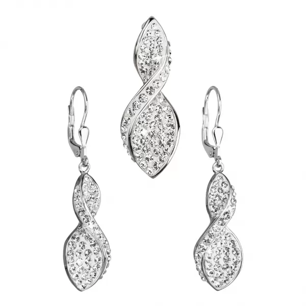 Stříbrné souprava s krystaly Swarovski spirála 39179.1