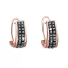 Stříbrné náušnice klipsy s krystaly Swarovski černý půlkruh 31172.5
