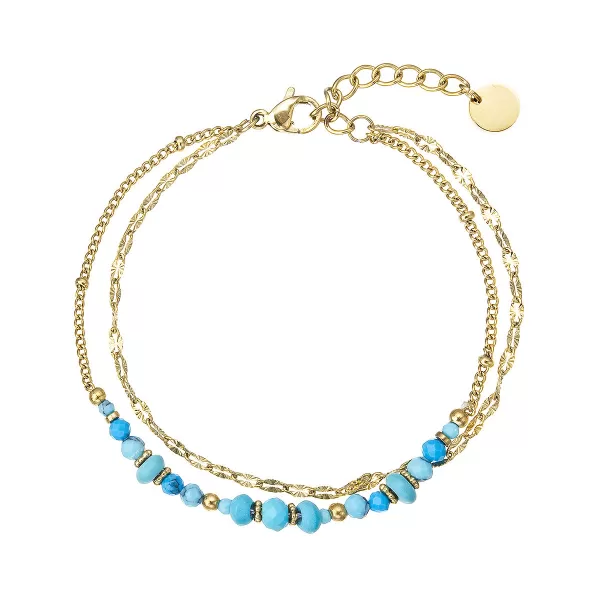 Náramek ocelový s modrým tyrkysem 43103.3