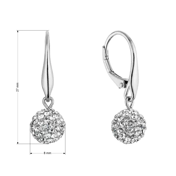 Stříbrné náušnice kuličky se Swarovski krystaly 31326.1