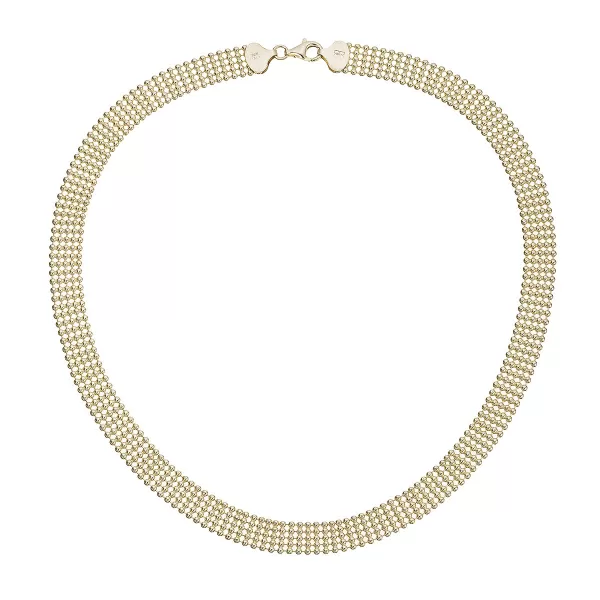 Elegantní náhrdelník pozlacený kuličkový 72104