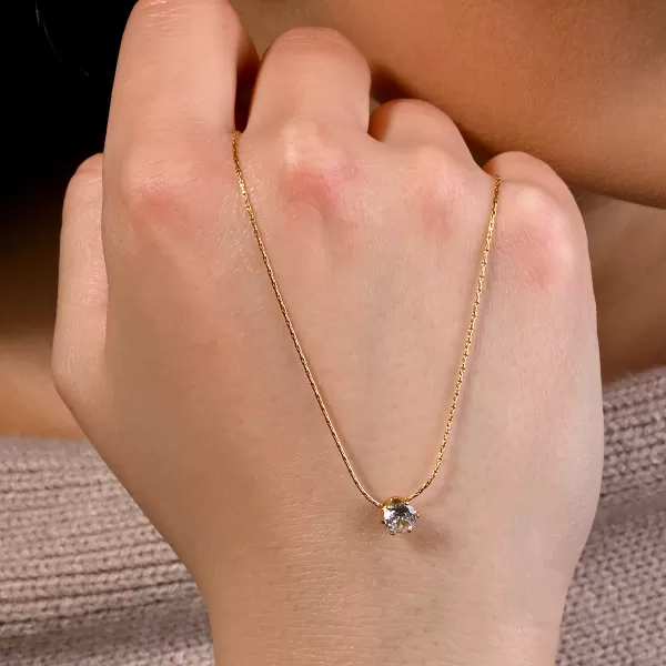 Náhrdelník s krystalem 42047.1 gold