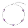 Stříbrný náramek s ametysty 13111.3