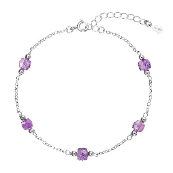 Stříbrný náramek s ametysty 13111.3