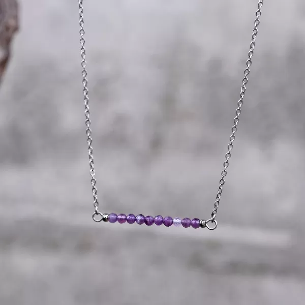 Ocelový náhrdelník fialový 42038.3