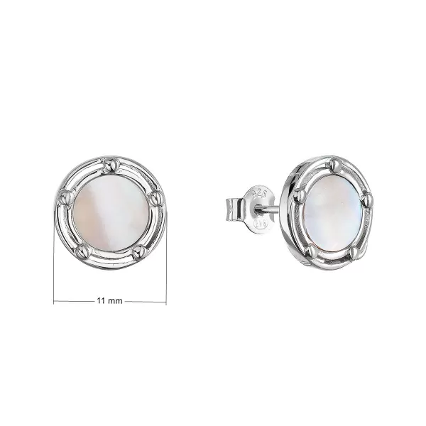 Stříbrné náušnice s růžovou perletí 11727.3