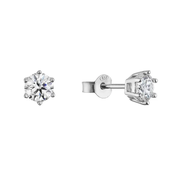 Stříbrné náušnice MIA 11M00001 moissanite