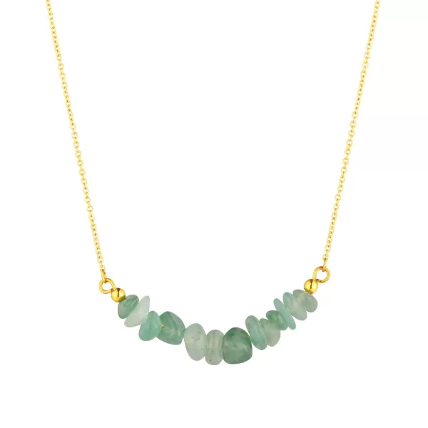 Náhrdelník s kamenem zelený avanturín 42037.3 ocel