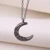 Stříbrný náhrdelník půlměsíc se zirkony 12176.1